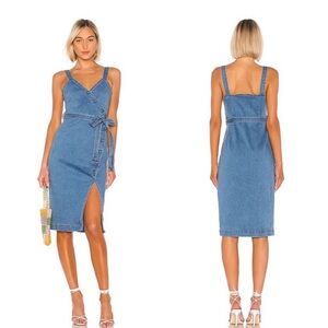 Lovers + Friends Blue Denim Midi Dress